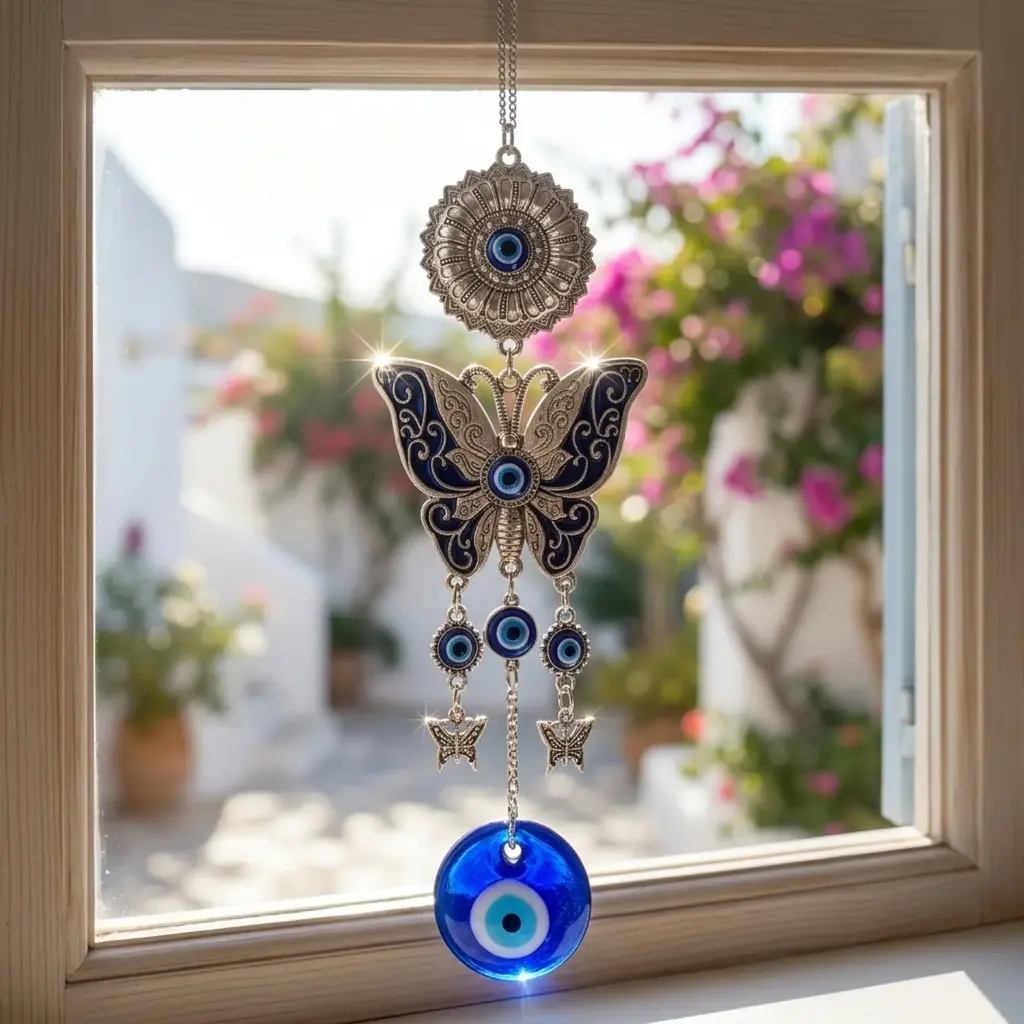 PROMOX12 - Colgante - Mariposa Grande con Ojo turco (22x7cm)