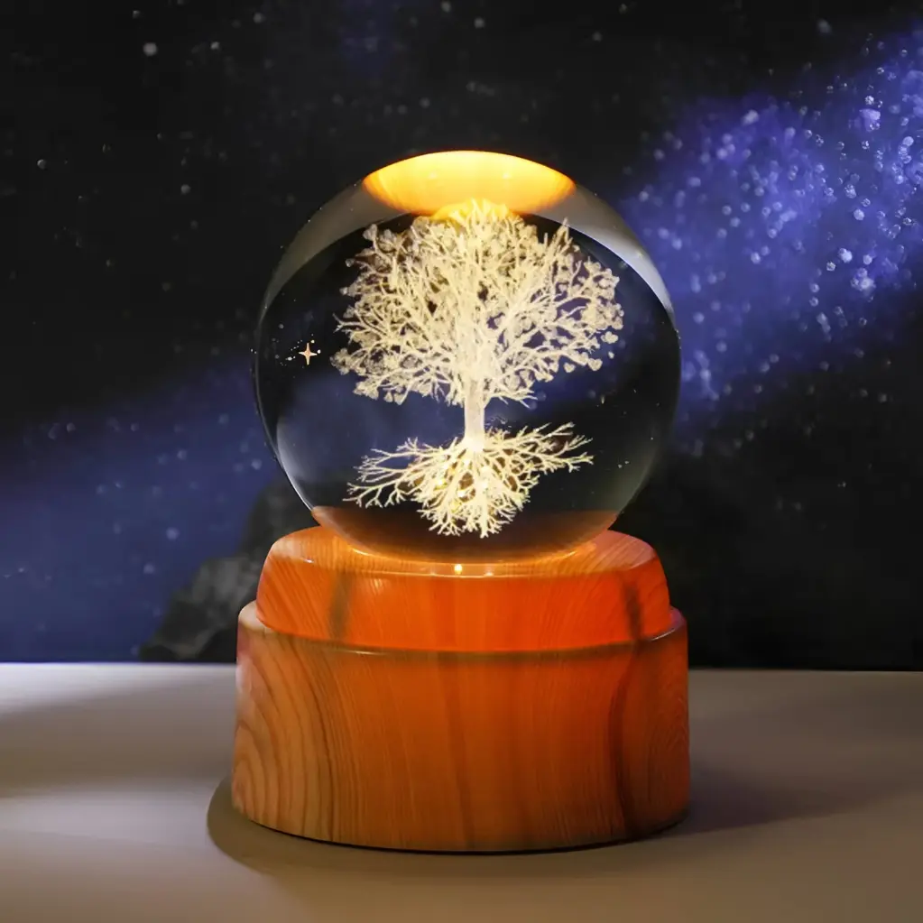 Lamp. Esfera de Vidrio GIRATORIA - Árbol de la vida (6cm)