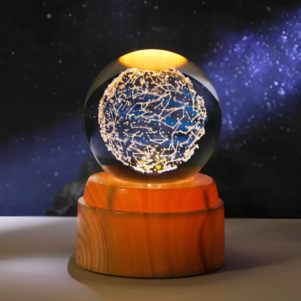 Lampara Esfera de Vidrio GIRATORIA - Constelaciones (6cm)