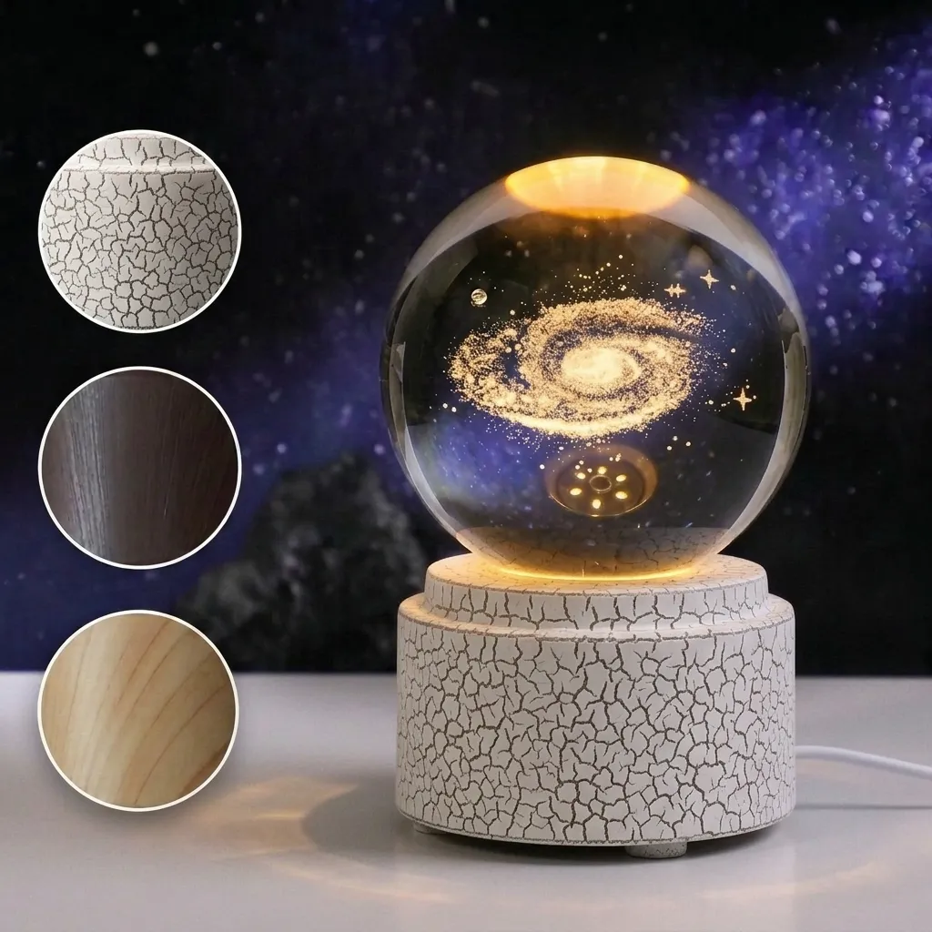 Lamp. Esfera de Vidrio GIRATORIA - Galaxia (6cm)