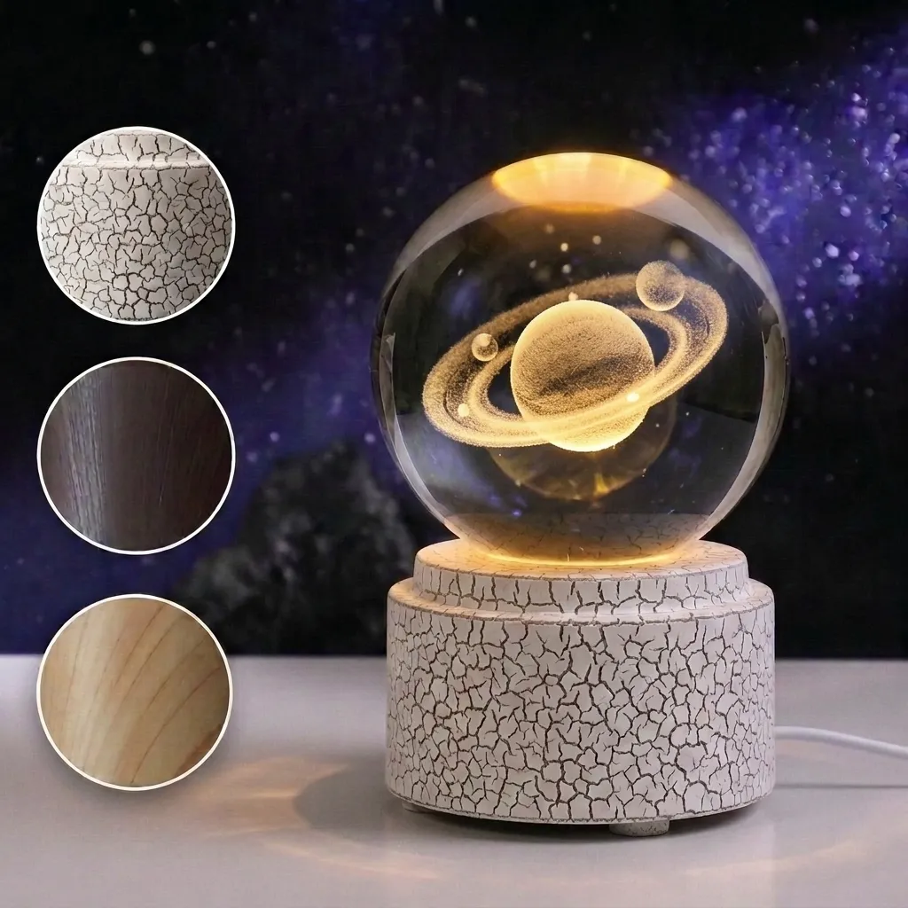 Lamp. Esfera de Vidrio GIRATORIA - Saturno (6cm)