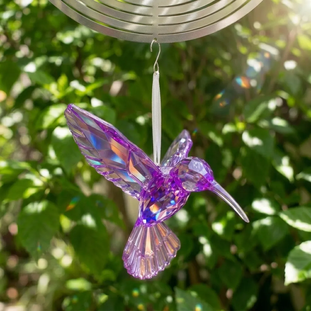 Colibrí de Acrílico Tornasolado (10x10x7cm)