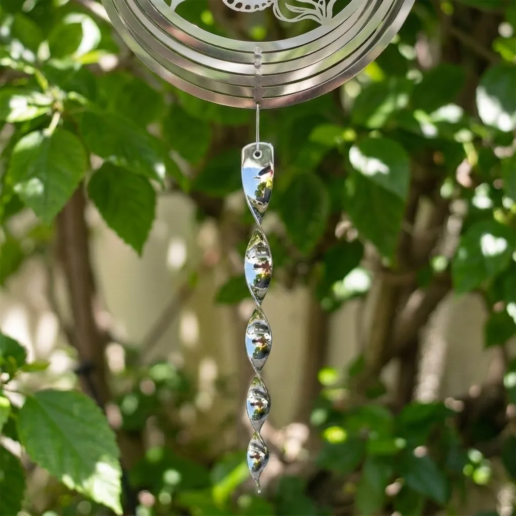 Cola para Windspinner - Espiral plástica brillante 29cm (Plateada)