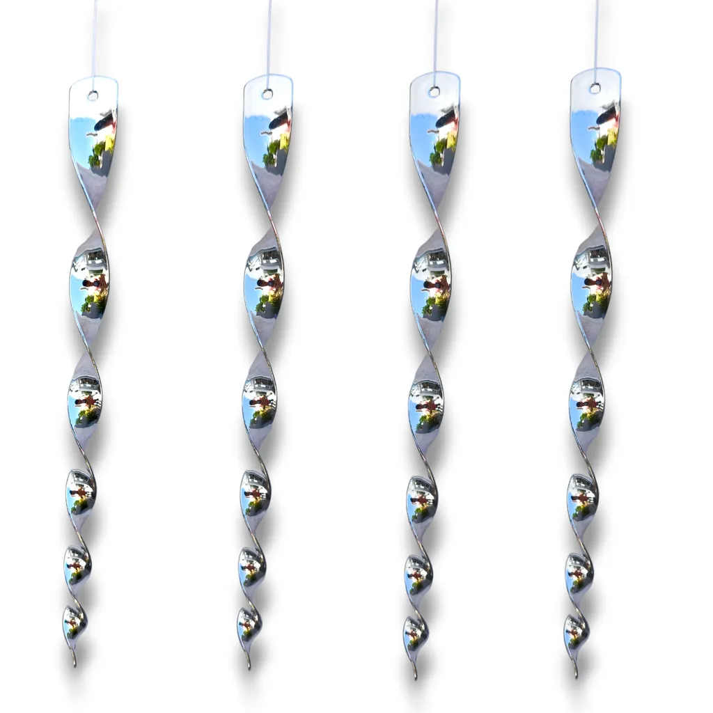 Cola para Windspinner - Espiral plástica brillante 29cm (Plateada)