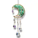Colgante de Cristales - Luna con Árbol Cuarzo Verde (49x10cm) 