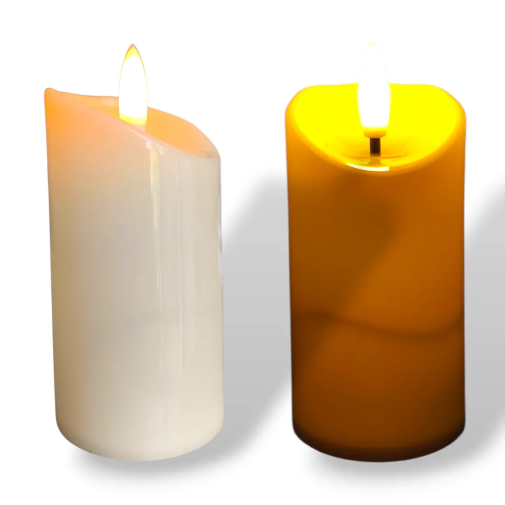 Vela Decorativa - Derretida con Llama tiritante 9,5cm (Pilas incluídas)