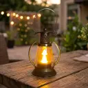 Vela Decorativa - Farol Vintage con Llama tiritante 11x6cm (Pilas incluídas)