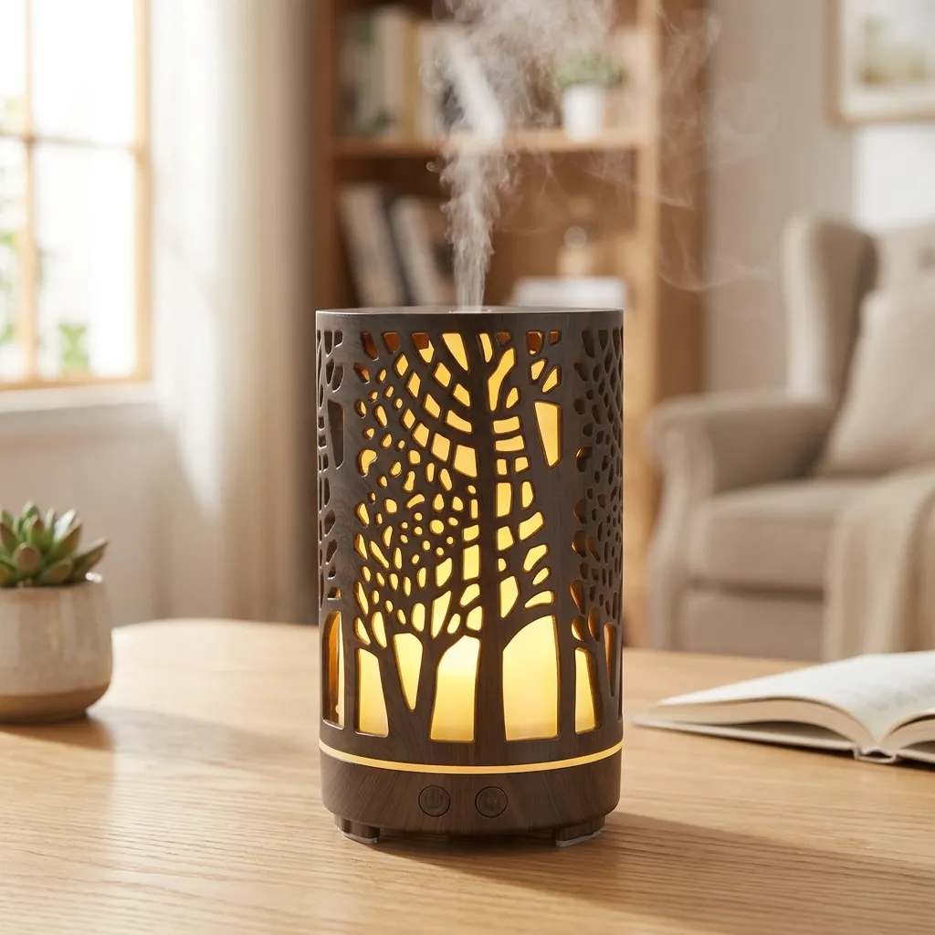 Humidificador USB Arbol de Madera 15x9cm 200ml (Sin filtro - apto aceites) 