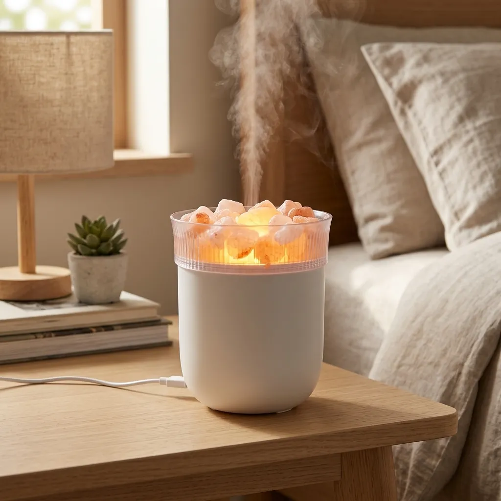 Humidificador USB & Lampara de Sal 10x7cm