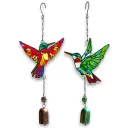 Colgante de vidrio Colibri con Campanita (35x15cm)