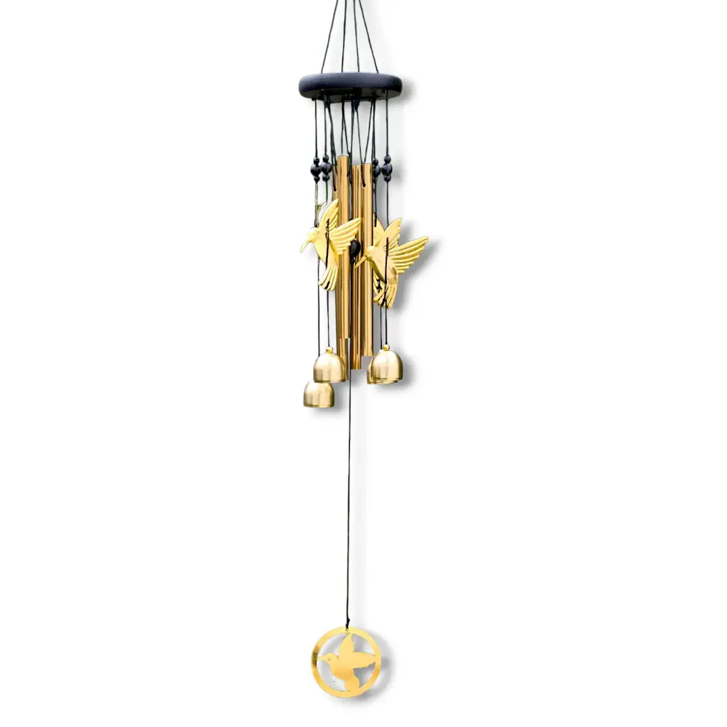 Llamador de Angeles con Colibrí Dorado (42x9cm)