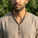 Rosario de Madera Jesus y San Benito 