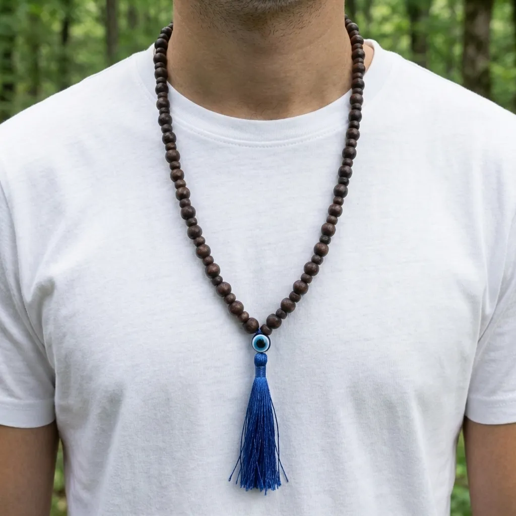 Japamala 108 Cuentas de Madera (Ojo Turco)