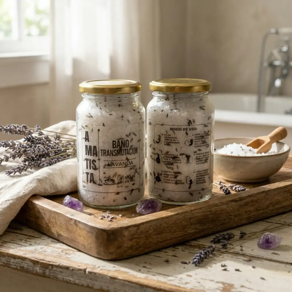 Frasco 360ml - Sales de Baño Transmutación Amatista Lavanda