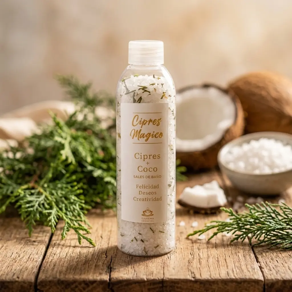 Envase 200ml - Sales de Baño Cipres & Coco (250g)