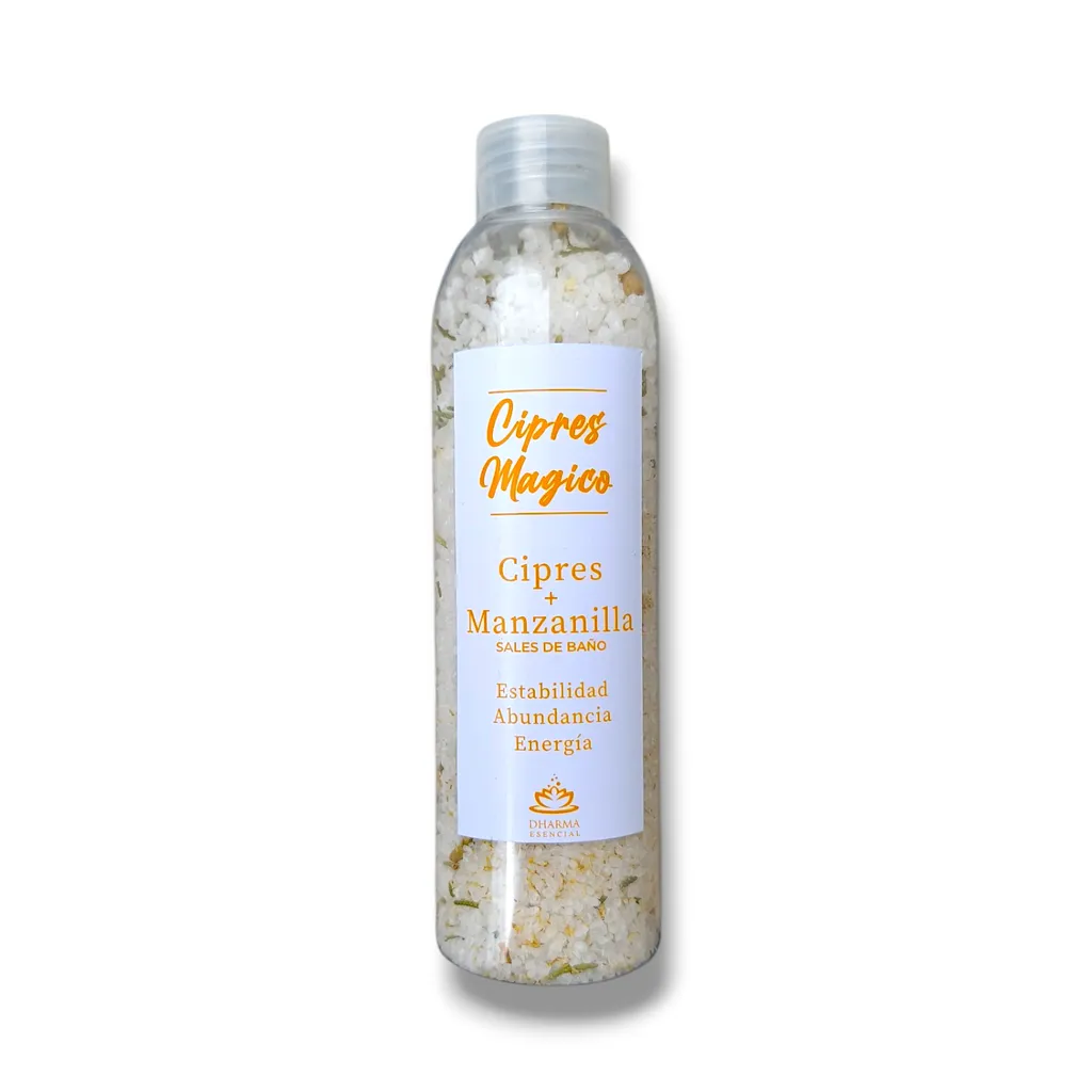 Envase 200ml - Sales de Baño Cipres & Manzanilla (250g)