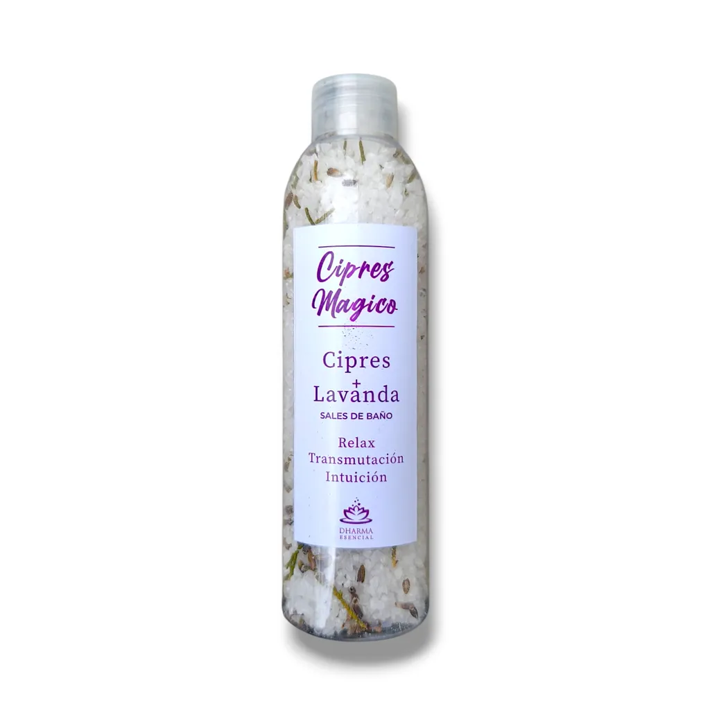 Envase 200ml - Sales de Baño Cipres & Lavanda (250g)