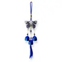Colgante - Mariposa azul con campanitas (30x7cm)
