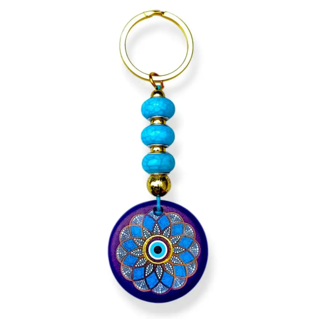 Llavero Circulo Mandala ojo turco (12x4cm)