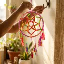Atrapasueños -  Estrella Multicolor  (Aro 20cm) 