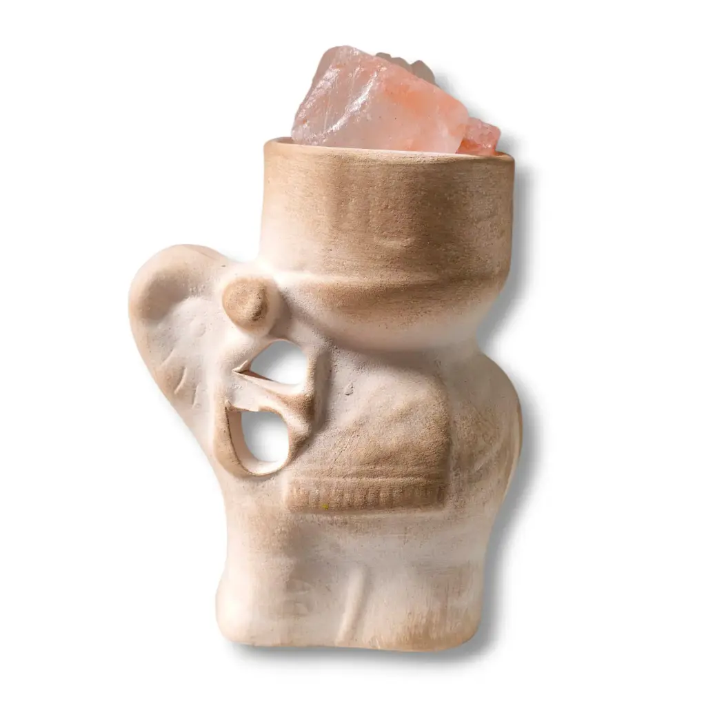 Lámpara de Sal Elefantito con Copa (10x12cm)