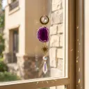 Colgante de Cristales - Piedra Plana con atrapasol (De SEGUNDA)