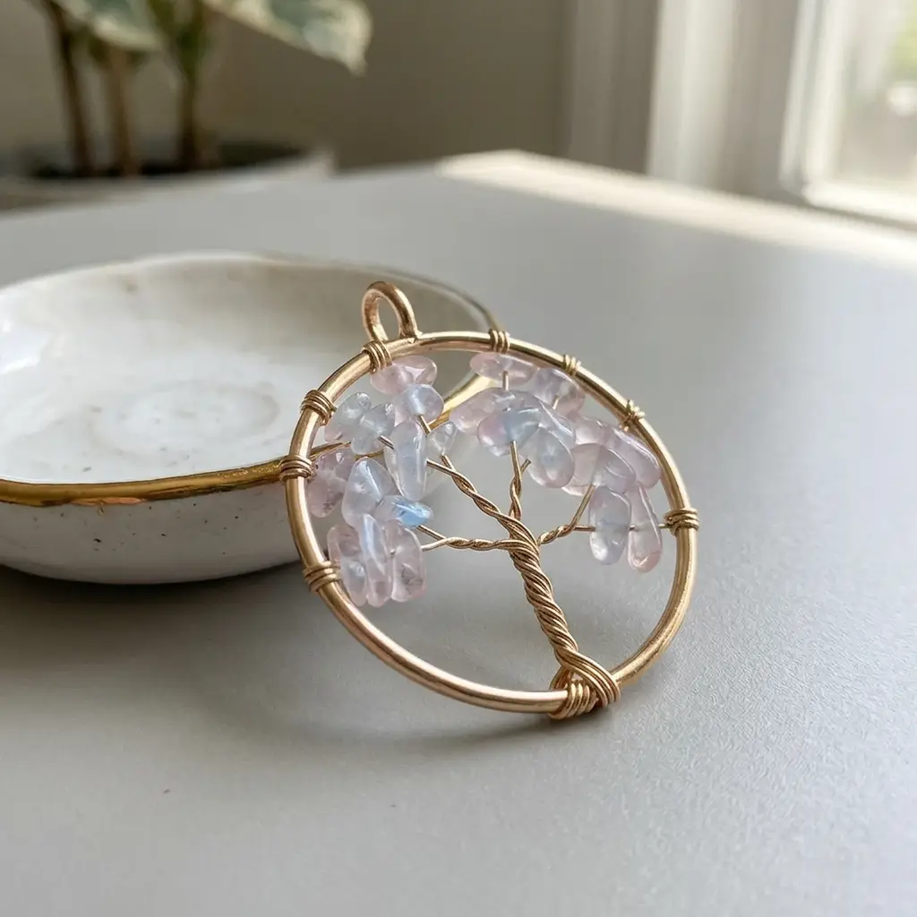 Dije 3cm - Árbol de la vida de Cuarzo Cristal