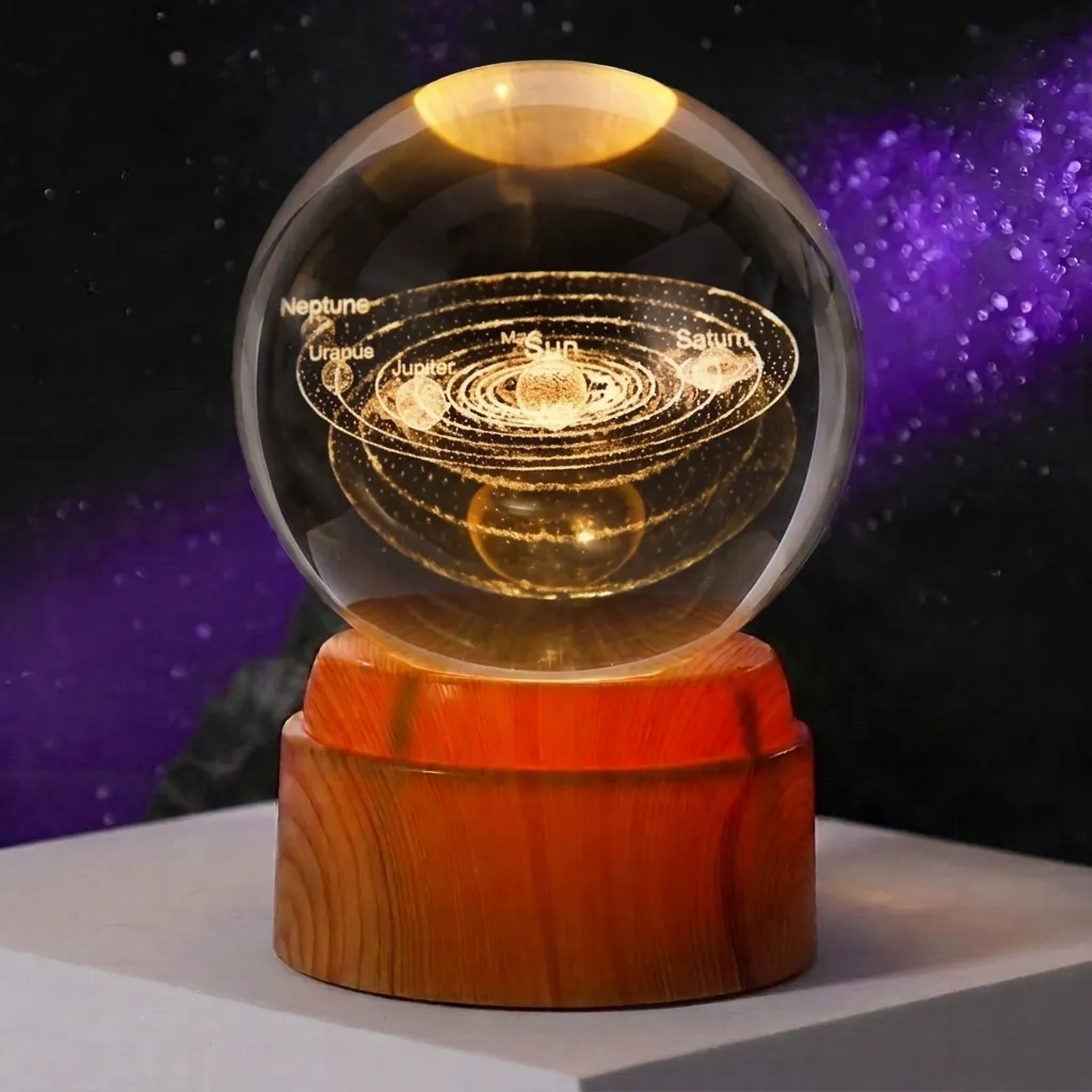 Lamp. Esfera de Vidrio GIRATORIA - Sistema Solar (8cm)