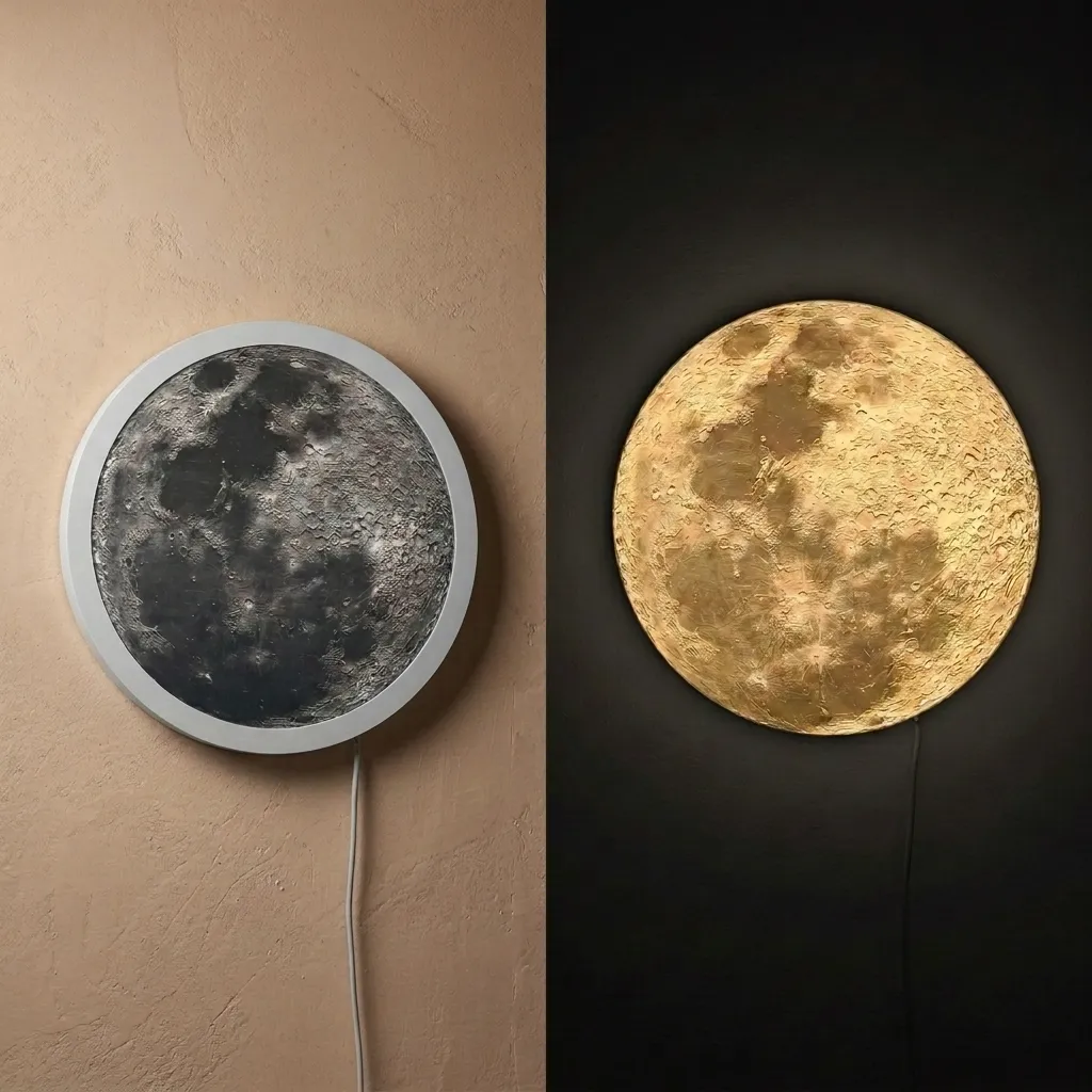 Cuadro de Luna con luces led (28cm)
