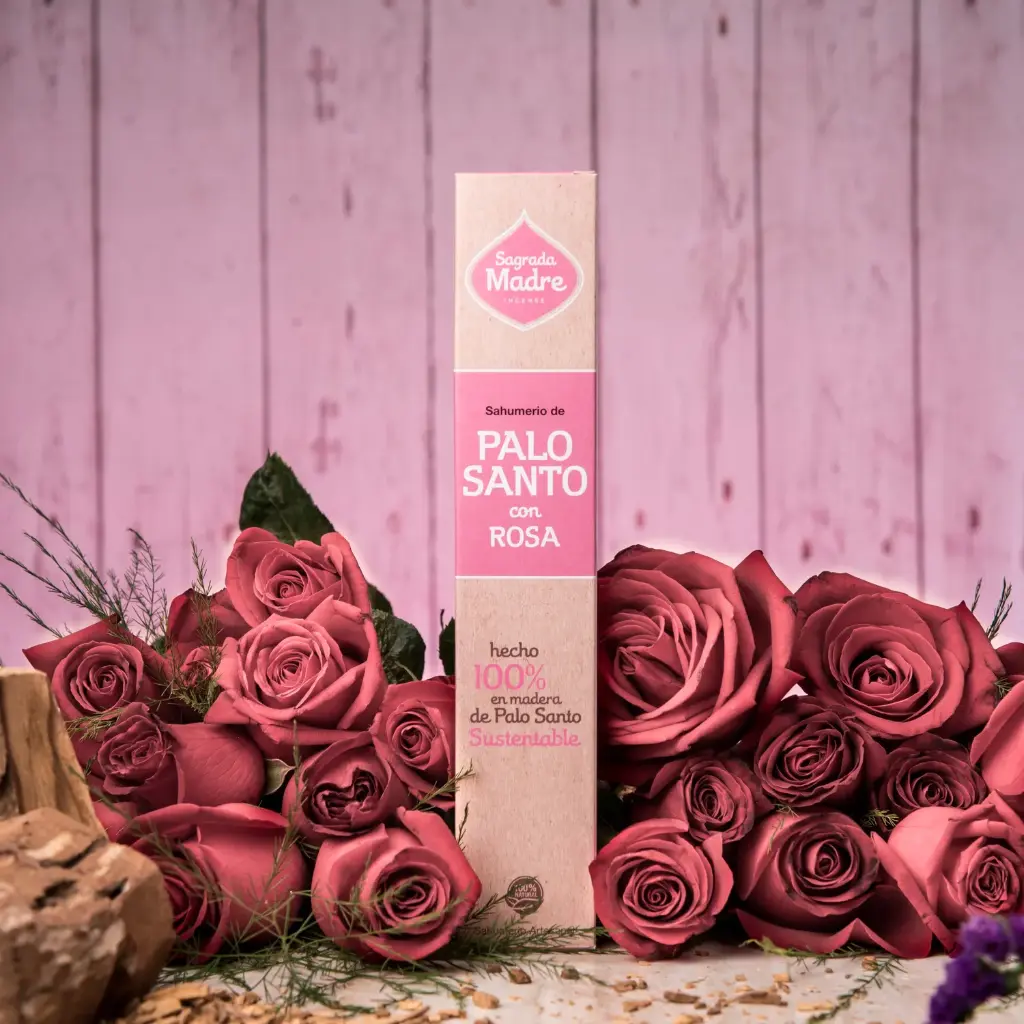 Sahumerio S.M. Palo santo con Rosas