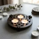 Portavela Triple Circular (Con Velas Incluidas)