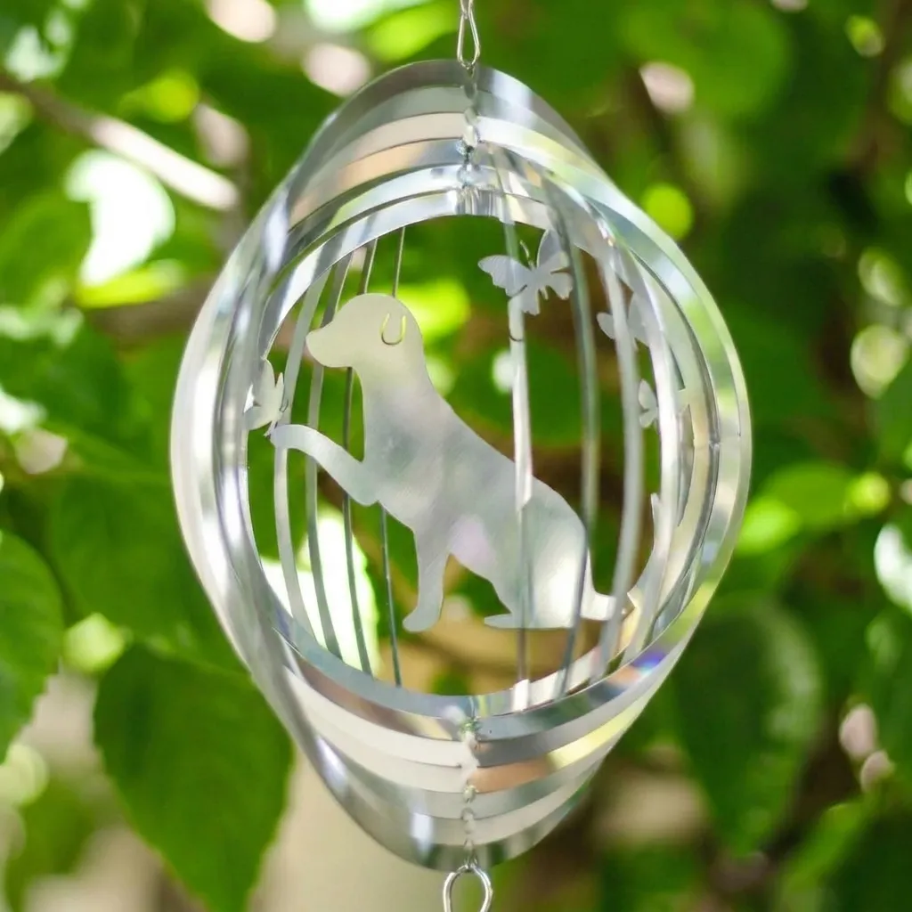 WindSpinner 20cm - Perro naturaleza (Acero Inox.)
