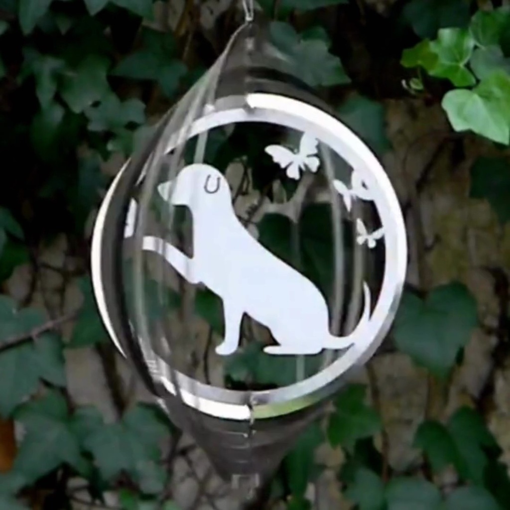 WindSpinner 20cm - Perro naturaleza (Acero Inox.)