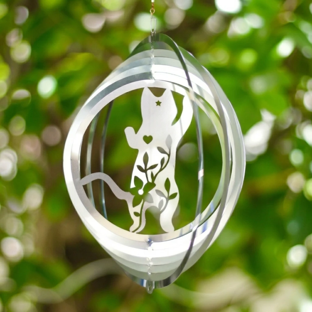 WindSpinner 20cm - Gato cósmico (Acero Inox.)