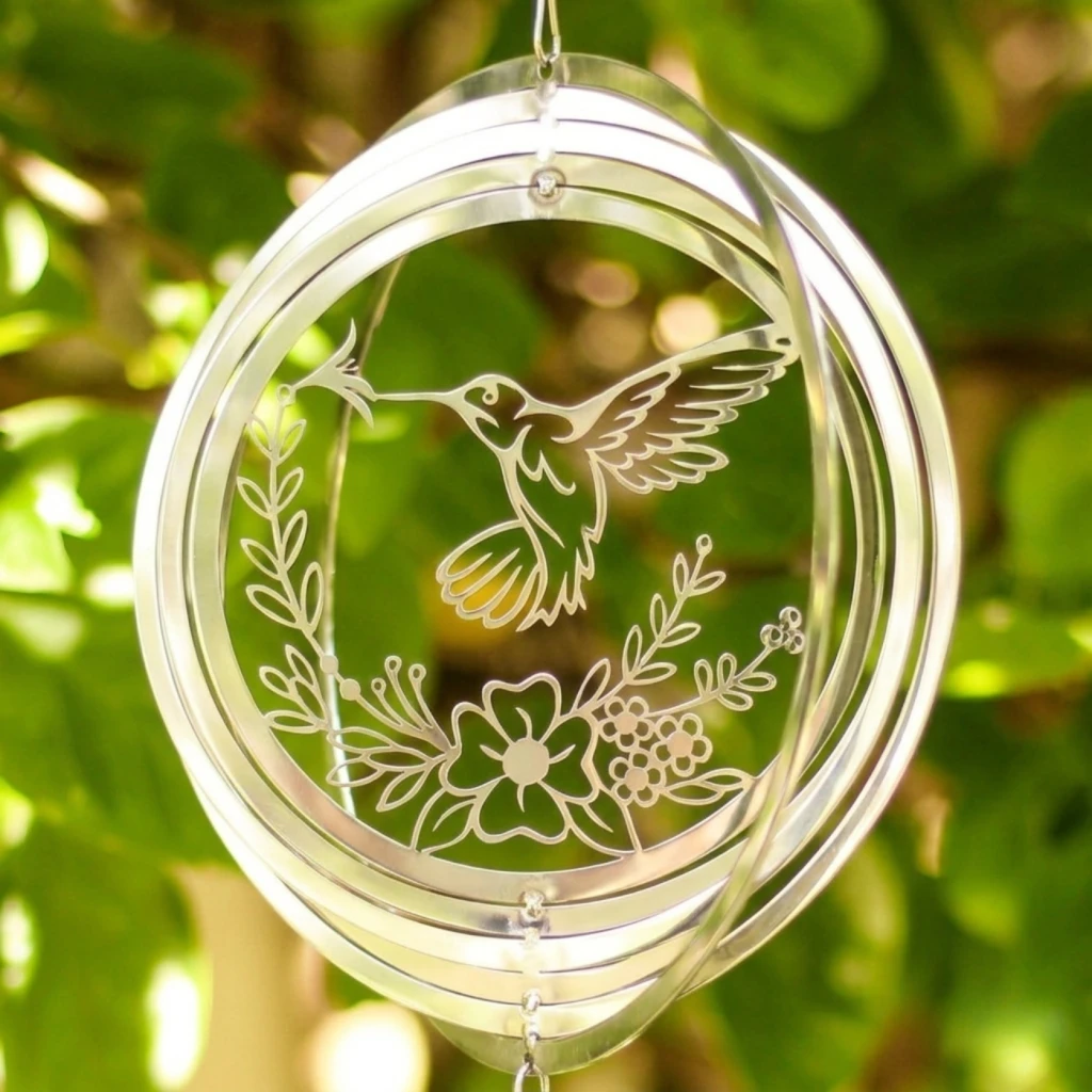 WindSpinner 20cm - Colibrí Amor (Acero Inox.)