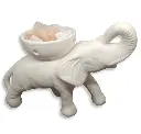 Lámpara de Sal Cuenco Elefante con cuenco 30x20cm