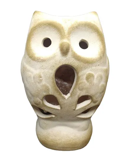 Lámpara de Sal Lechuza Alegría de pétalos 13x16cm