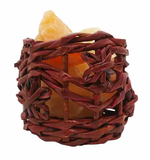 Lámpara de sal N°7 Trenzada de flores 8x9cm