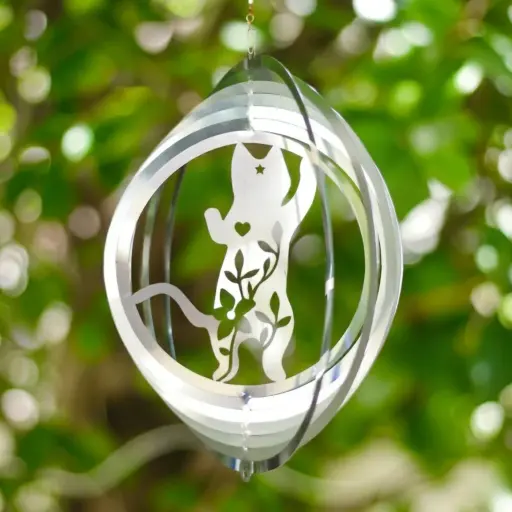 [WINA20-006] WindSpinner 20cm - Gato cósmico (Acero Inox.)