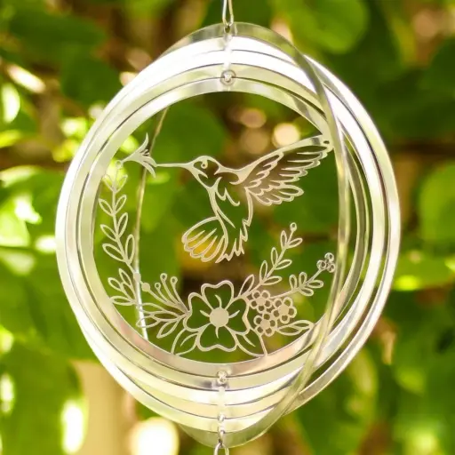 [WINA20-002] WindSpinner 20cm - Colibrí Amor (Acero Inox.)