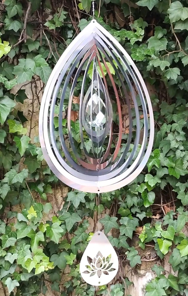[WINAP-103] WindSpinner Premium 21x31,5cm - Gota Cristal (Acero Inox.)