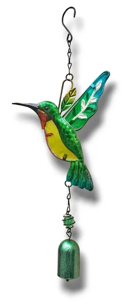 [ONC-025] Colgante Metal Colibri con Campanita - 38cm Alto