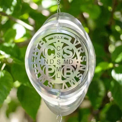 [WINA20-023] WindSpinner 20cm - Medalla San Benito (Acero Inox.)
