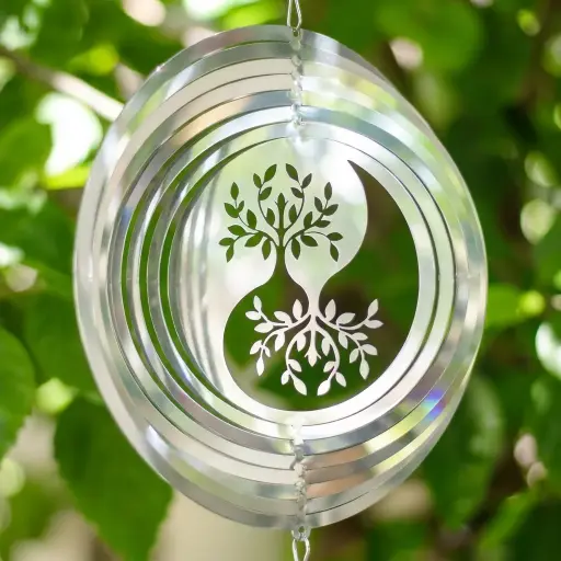 [WINA20-025] WindSpinner 20cm - Ying Yang de arboles (Acero Inox.)