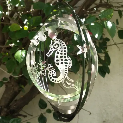[WINA20-015] WindSpinner 20cm - Caballito de Mar (Acero Inox.) 