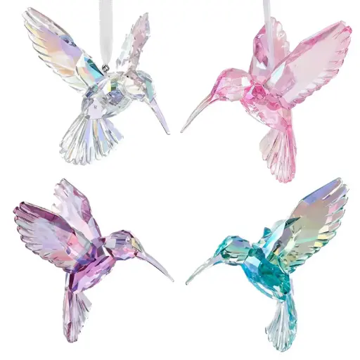 PROMO X12 - Colibrí Colgante Acrilíco Tornasolado (10x10x7cm)