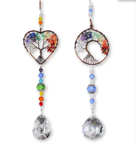 Colgante de Cristales - Arbolito de los 7 chakras (Circulo)