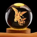Lampara Esfera de Vidrio - Arcángel Miguel (6cm)