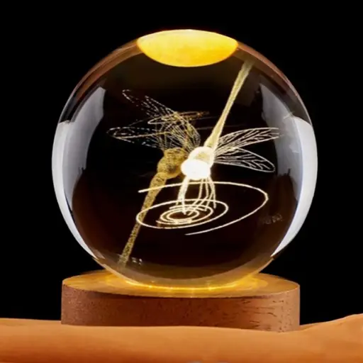 [IMP-144] Lampara Esfera de Vidrio - Libélula (6cm)