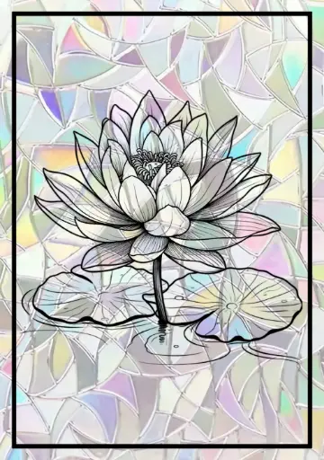 Sticker Suncatcher (Atrapasol) - 012. Flor de loto